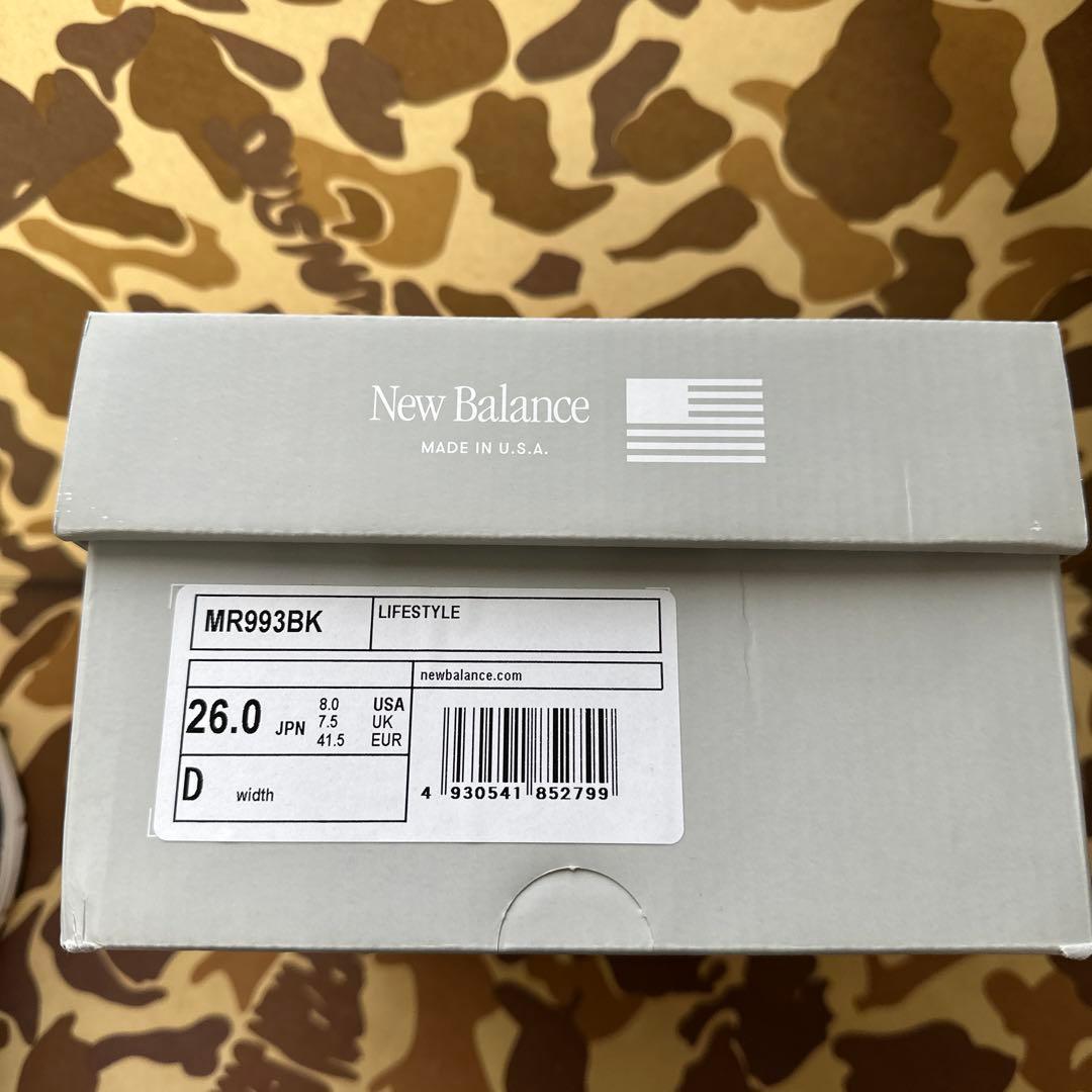 New Balance 993 ブラック/グレー　MR993BK