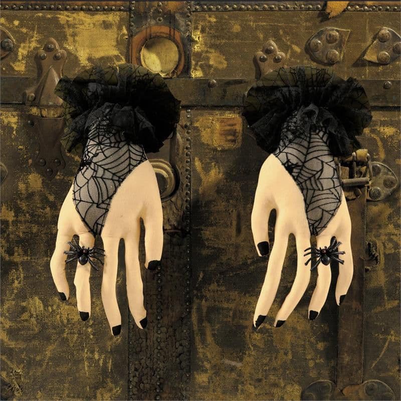 ハロウィン人形 未亡人の魔女の手 2本セット