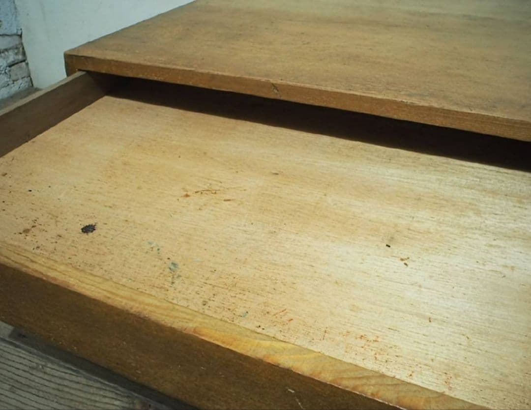 1042　ビンテージ　ロータイプの片袖机　文机　陳列台　デスク　テーブル　レトロ