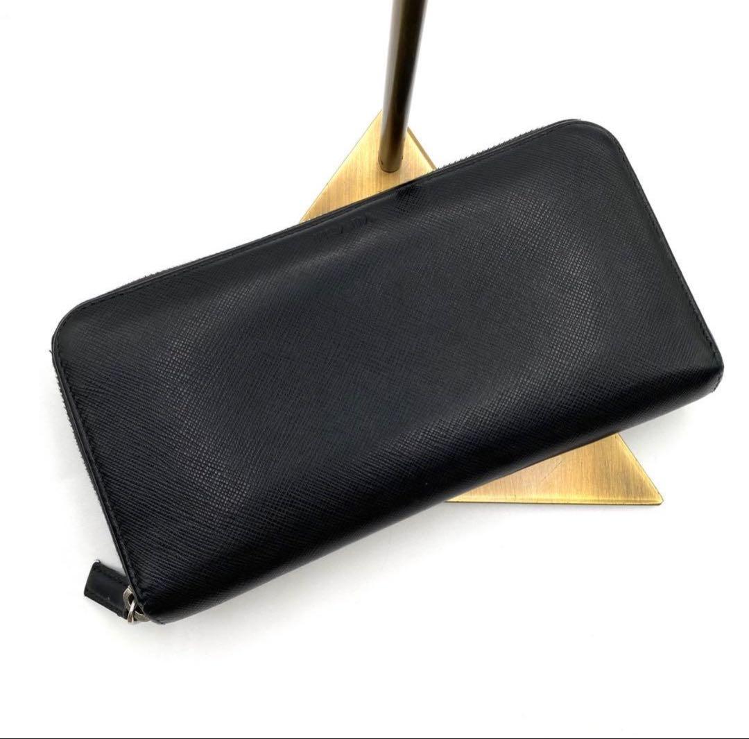 美品　PRADA ブラック 長財布　ラウンドファスナー　2ML317 箱付き