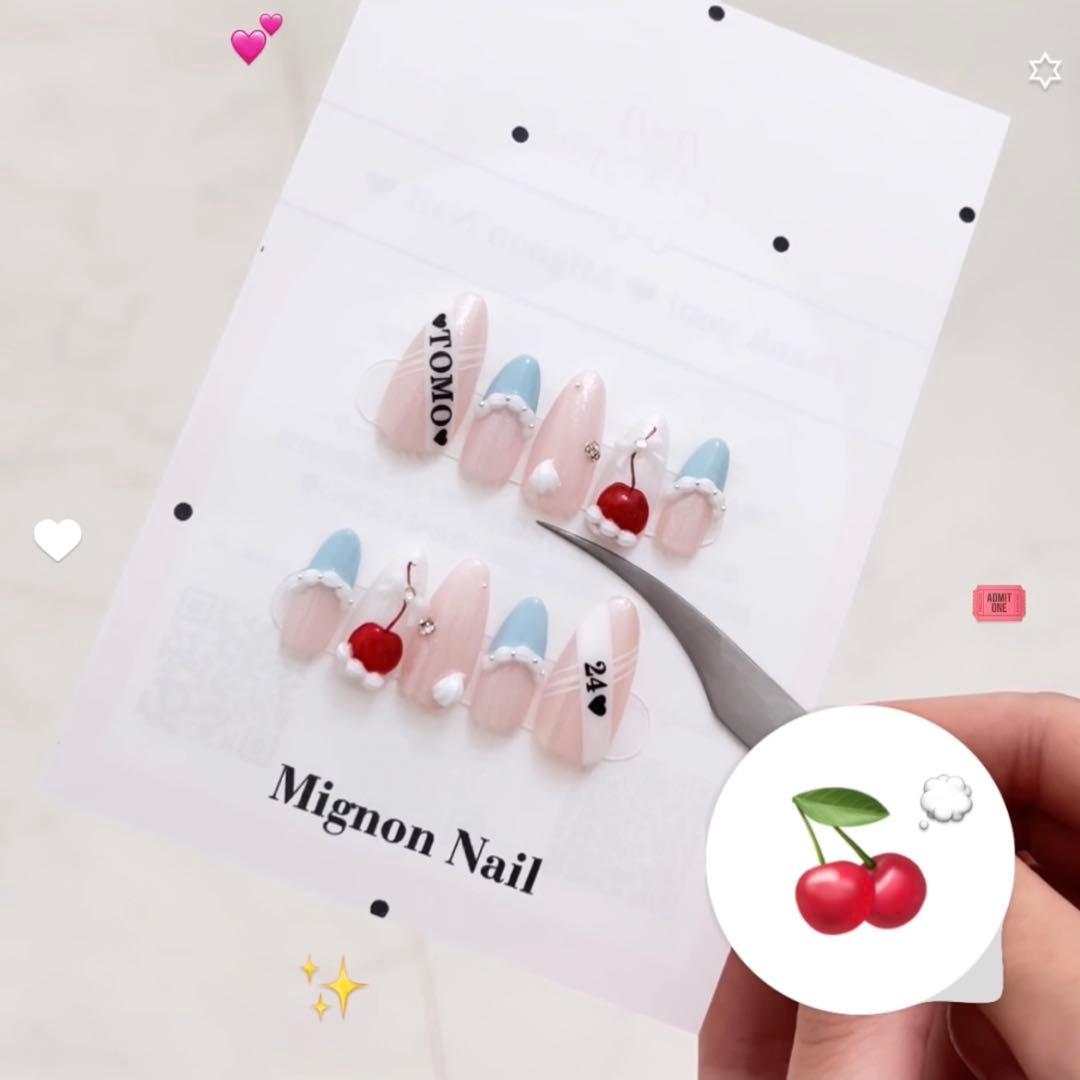 お急ぎ便A♥ ネイルチップ 量産型 韓国 シンプル 地雷 ワンホン 現品 スナ系