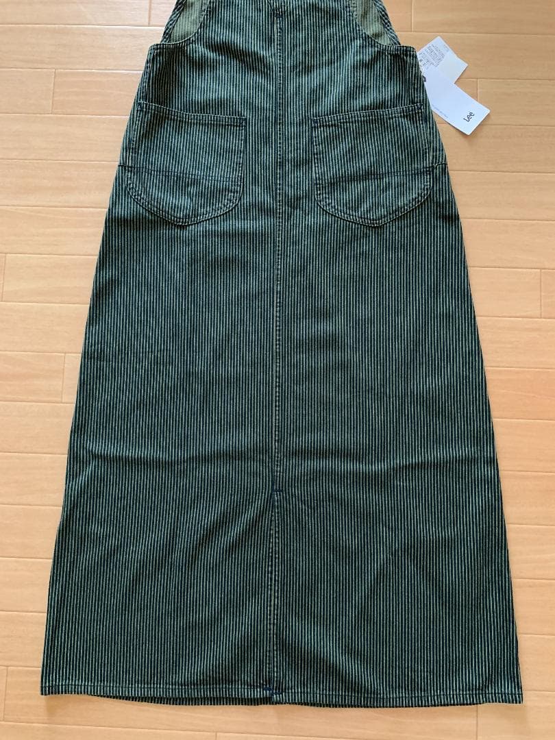 新品 Lee☆ロングデニムオーバーオールスカート☆ヒッコリーデニム☆リー 女子M