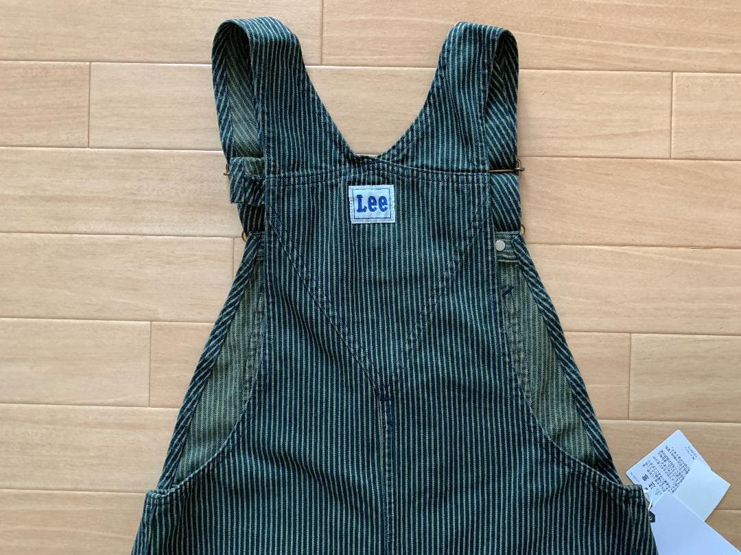 新品 Lee☆ロングデニムオーバーオールスカート☆ヒッコリーデニム☆リー 女子M