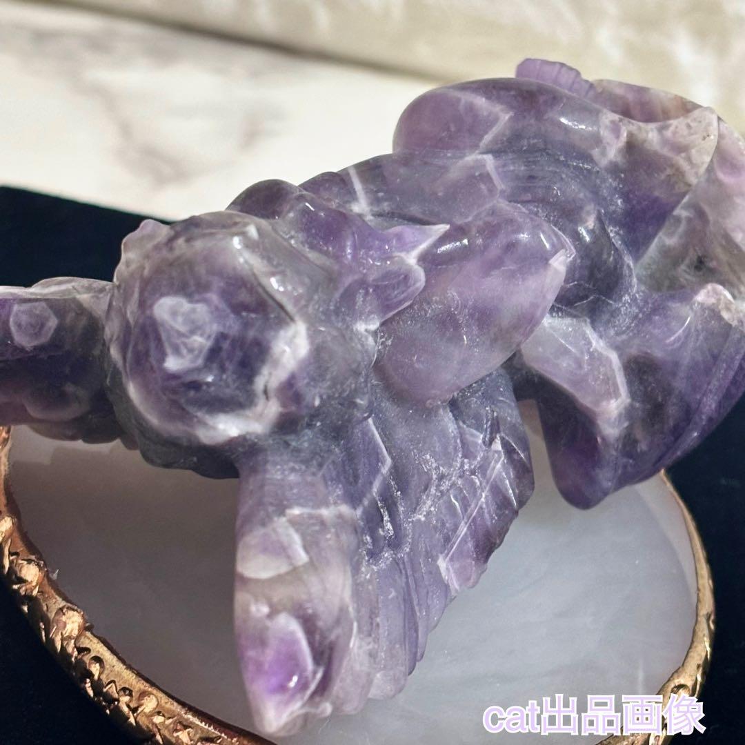 天然石 アメジスト セレナイト 天使 エンジェル 女神 パワーストーン 置物