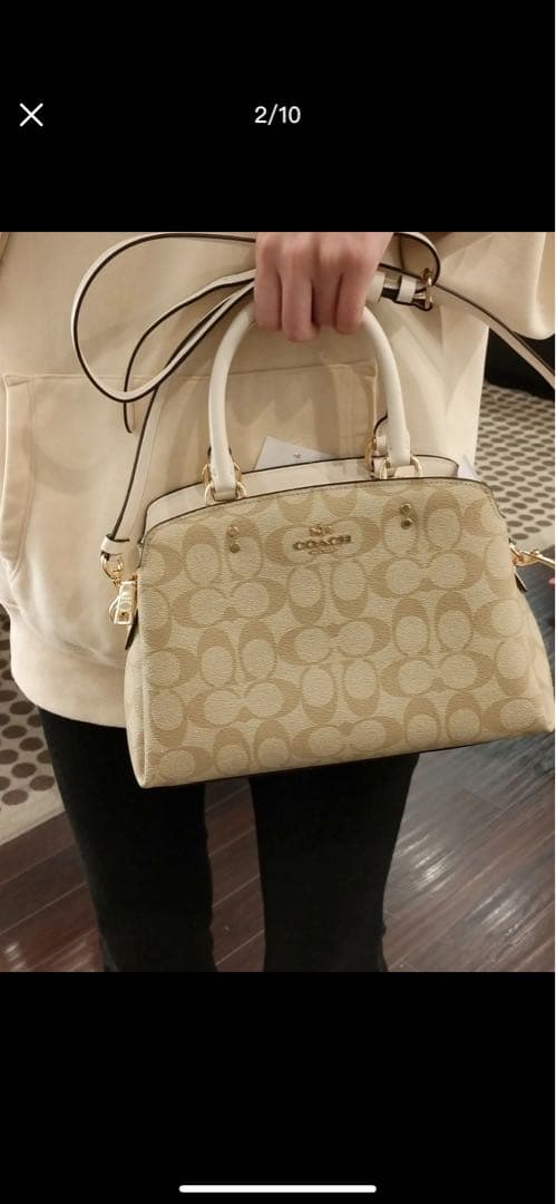 【美品】COACH コーチ ボストンバッグ ベージュ ホワイト