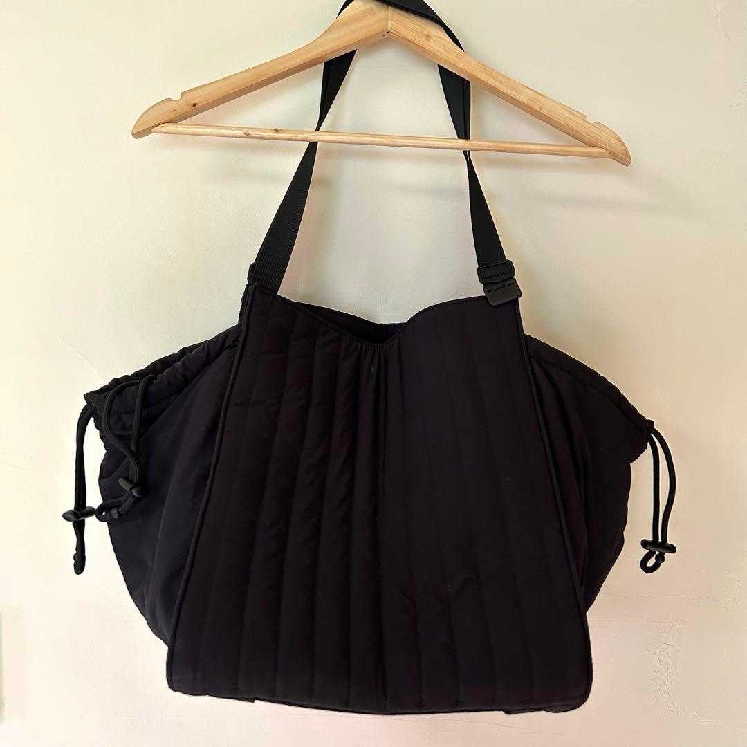 キルティング多機能マザーズバッグ ブラックM