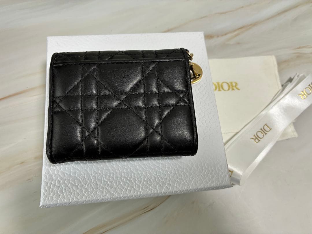 Dior ロータスウォレット ブラック 三つ折り財布
