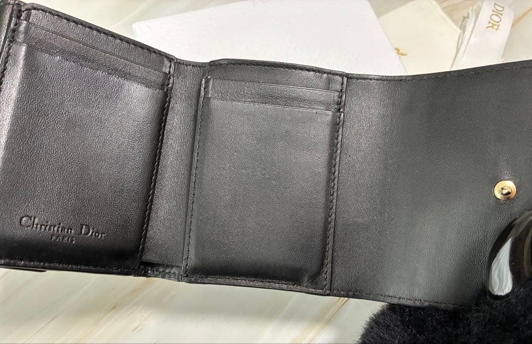 Dior ロータスウォレット ブラック 三つ折り財布