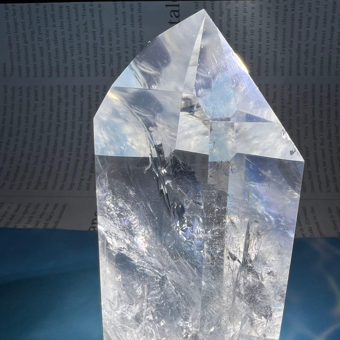 ✳️超極上 高透明度☆最高級 別格品✨レインボー 水晶 六角柱 原石 天然石