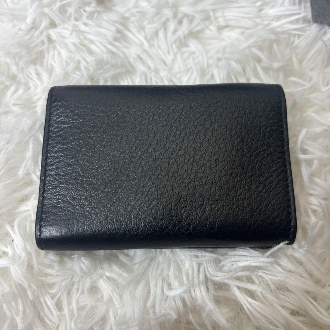 美品✨【バレンシアガ】ペーパーミニウォレット　三つ折り財布　黒
