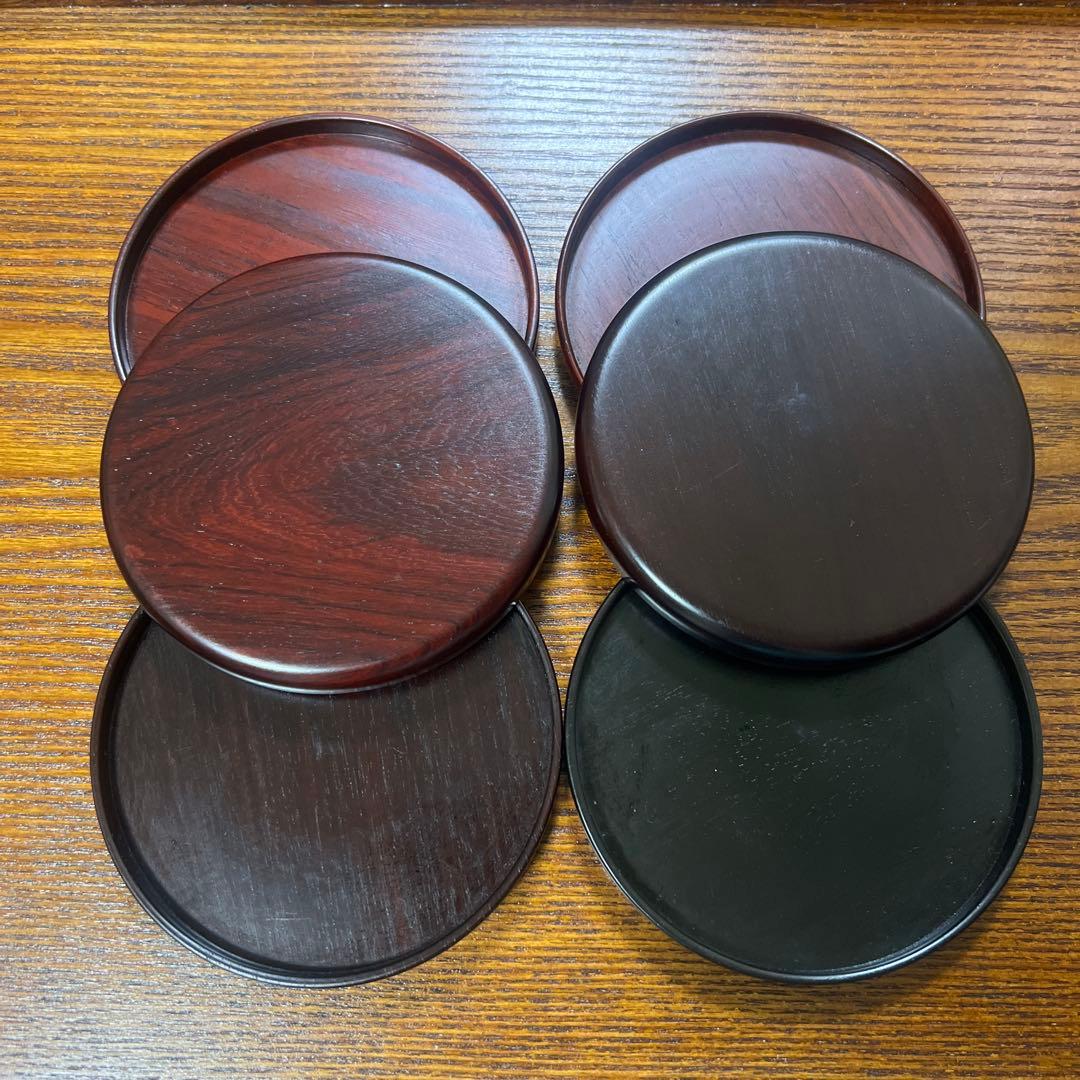 希少 紫檀 菓子皿 6枚セット ❺