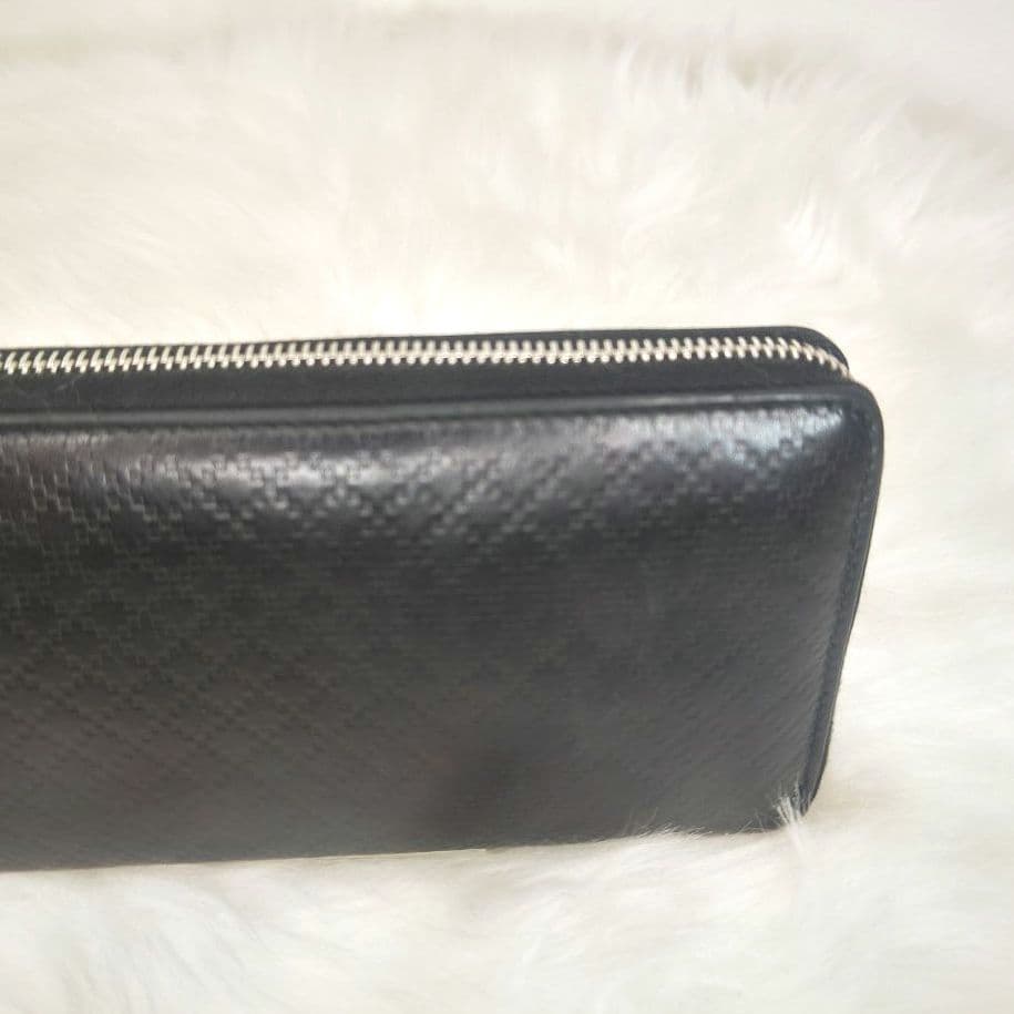 GUCCI　グッチ　ブラック　レザー　オール ラウンド　ファスナー　長財布
