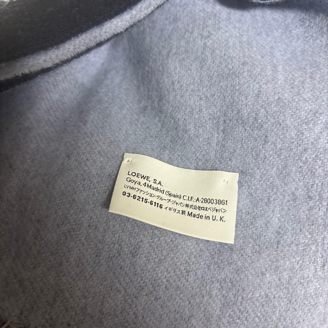 ロエベ バイカラー スカーフ（ウール&カシミヤ） マフラー ブルー/ネイビー