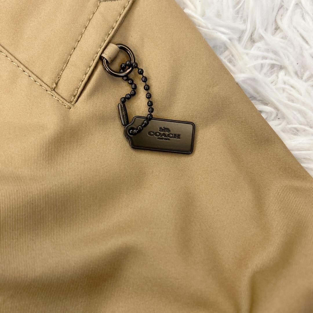 美品 COACH ダブル ロング トレンチコート ベージュ メンズ アウター M