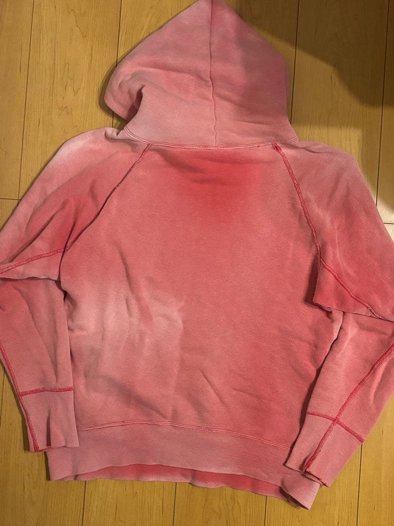 て*～様 50s 60s 鬼フェード 赤パーカー ピンク ヴィンテージ スウェッ