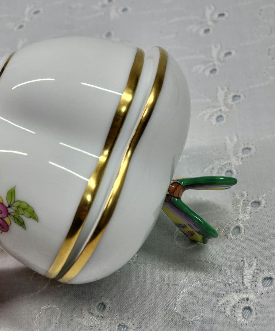 未使用近✨ヘレンド ヴィクトリア ボンボニエール 小物入れ アクセサリー蝶 花