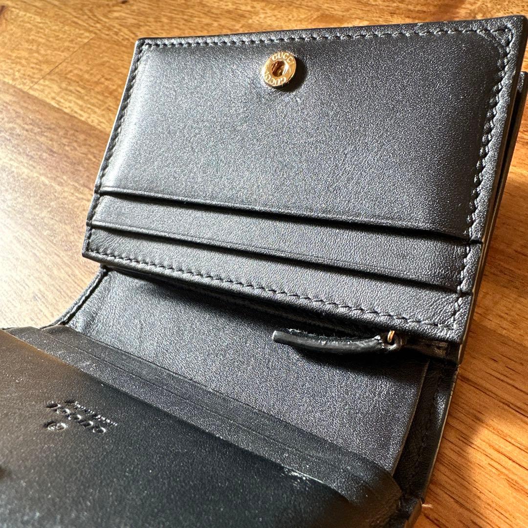 GUCCI グッチ GG柄 金の蜂 Bee 二つ折り 小さめ財布 ベージュ系