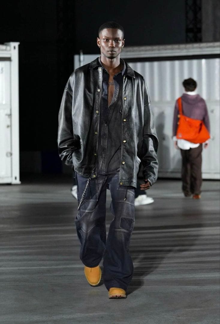 【KAMIYA】Leather Coach Jacket Black / S