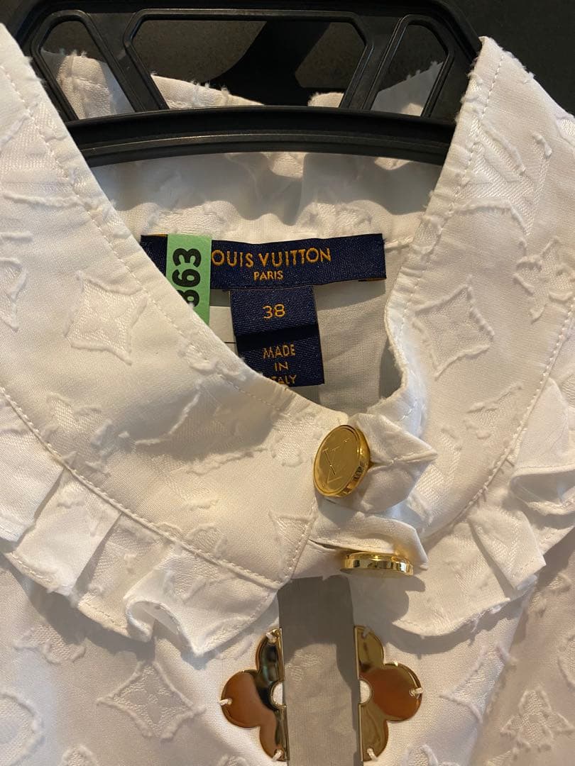 【超美品】箱あり　Louis Vuitton フリルブラウス ホワイト　38
