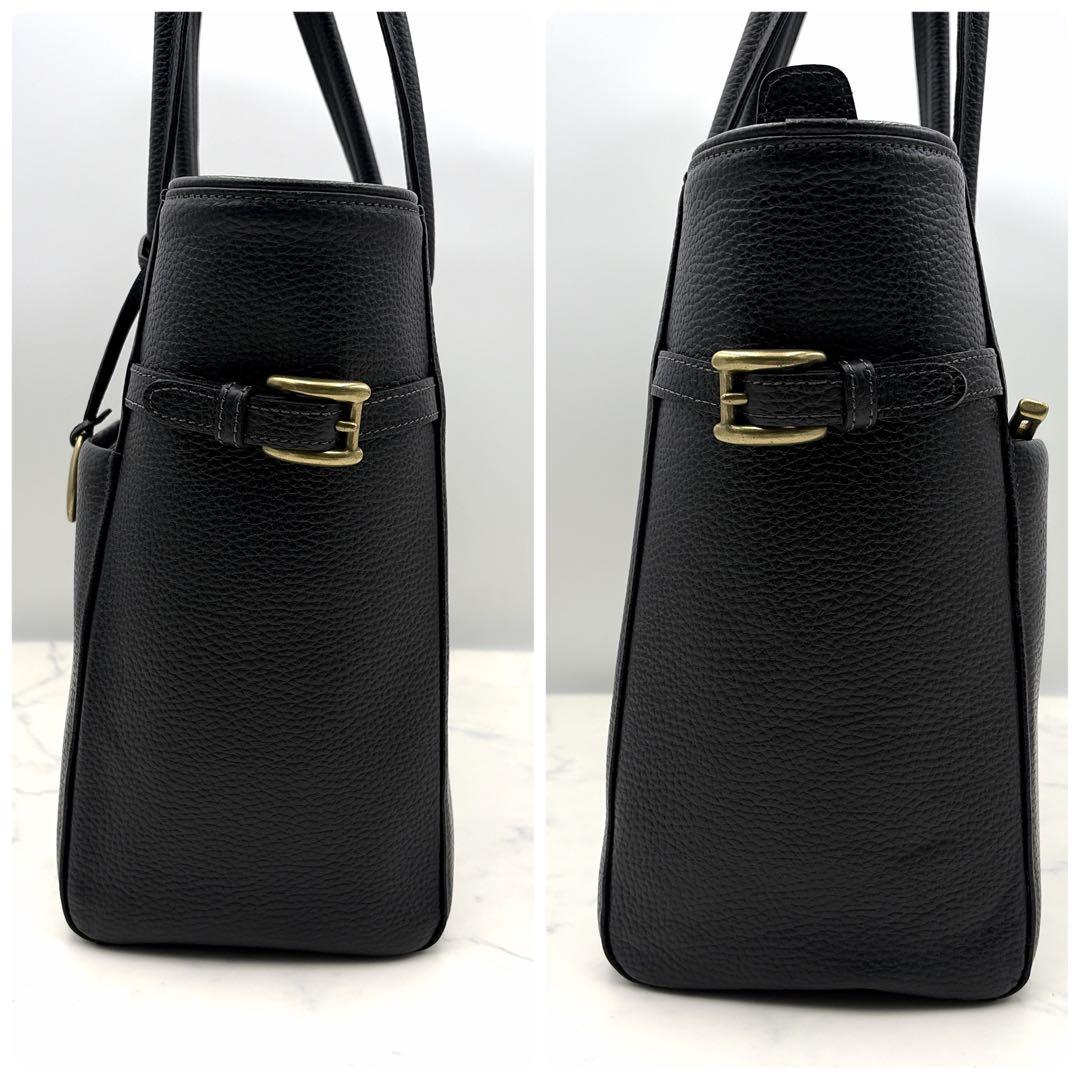 【美品】トフ&ロードストーン 肩掛け 本革 レザー トートバッグ 黒 M