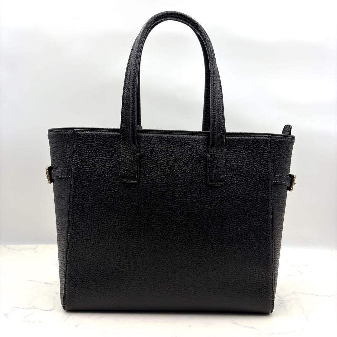 【美品】トフ&ロードストーン 肩掛け 本革 レザー トートバッグ 黒 M