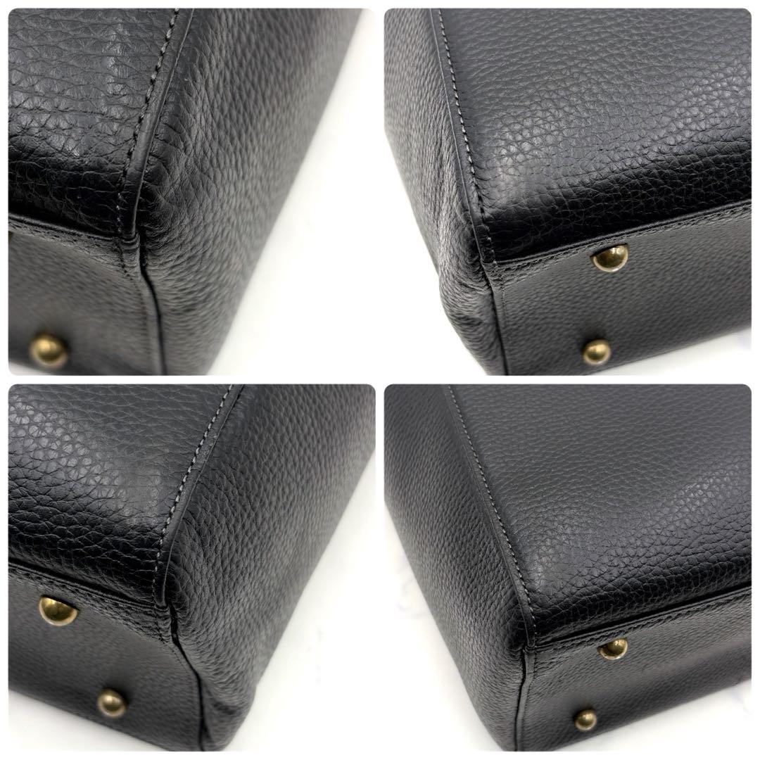 【美品】トフ&ロードストーン 肩掛け 本革 レザー トートバッグ 黒 M