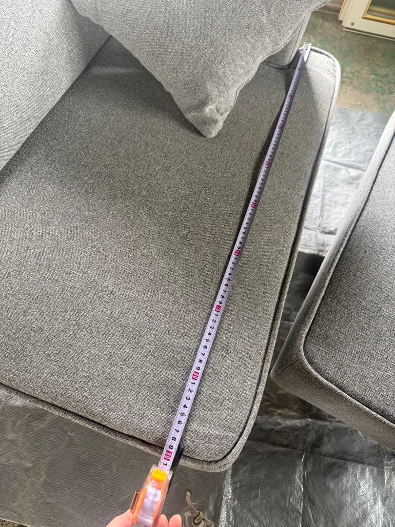 ポケットコイルソファー グレー コンパクト