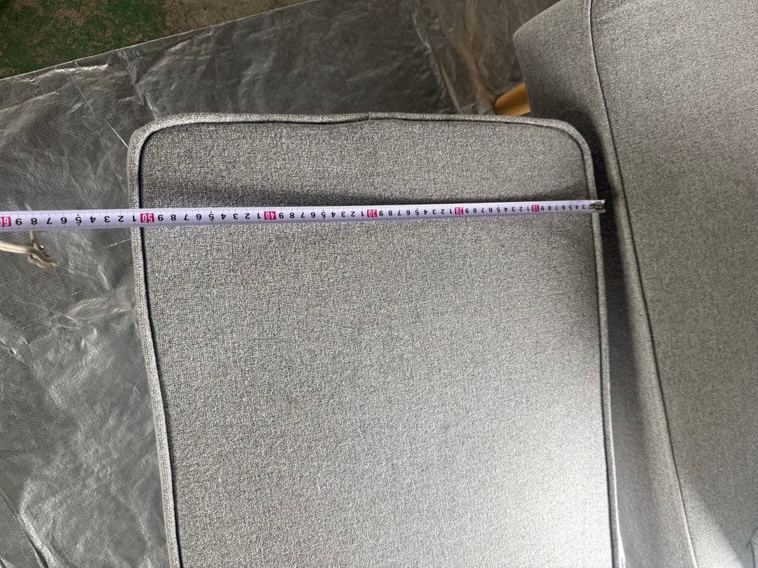 ポケットコイルソファー グレー コンパクト