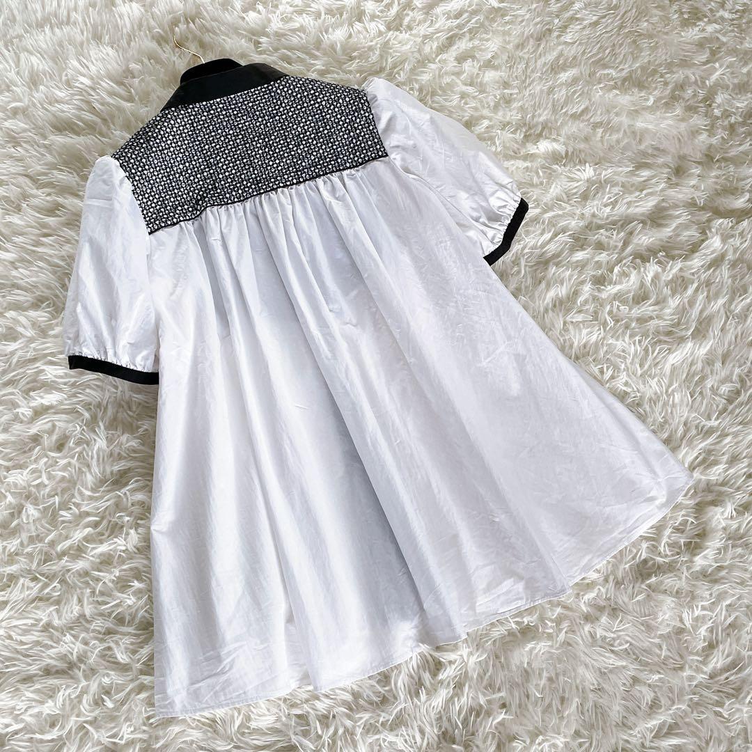 希少✨【ユナイテッドアローズ】エンブロイダリー コンビ ショートスリーブブラウス