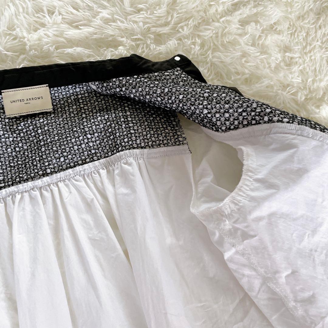 希少✨【ユナイテッドアローズ】エンブロイダリー コンビ ショートスリーブブラウス