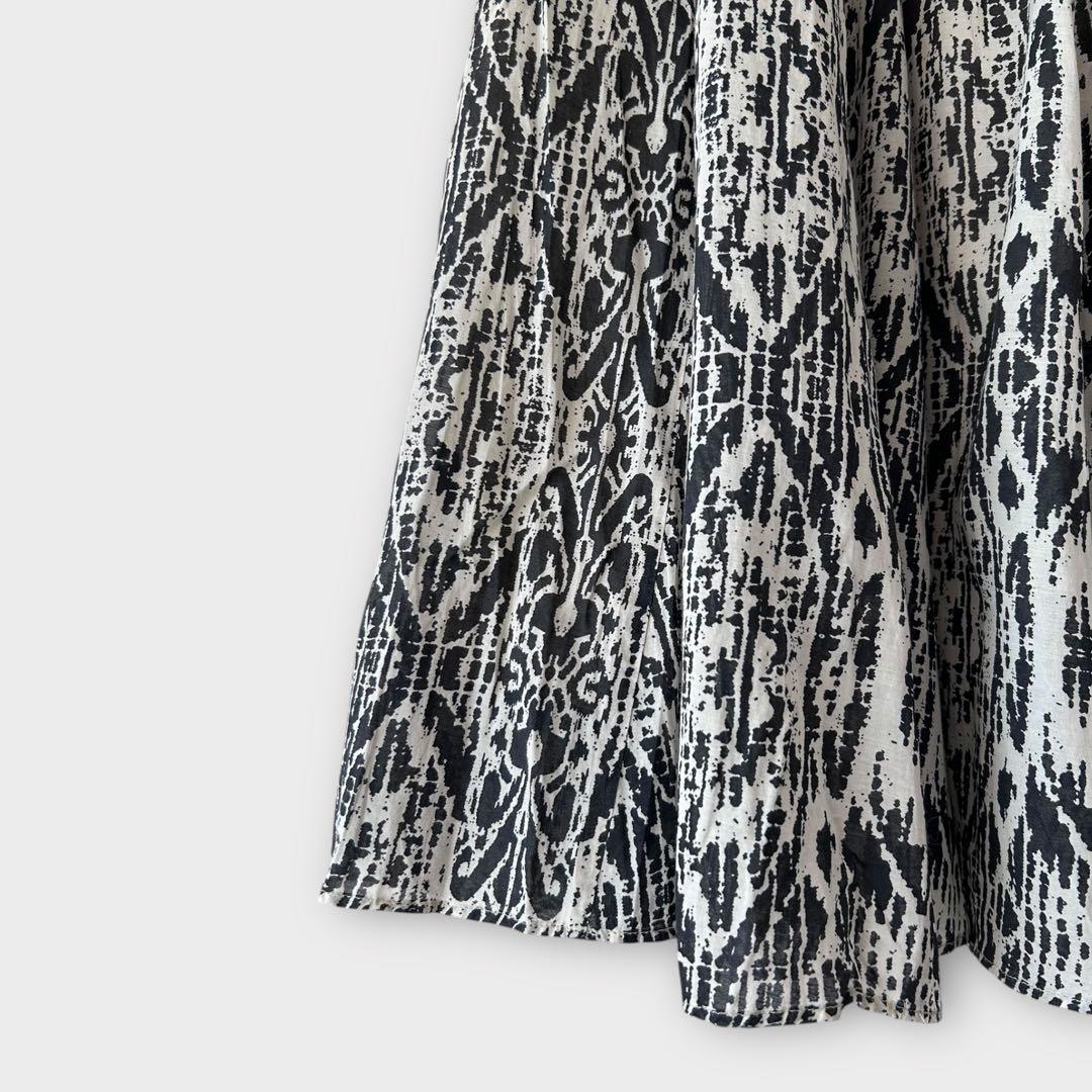 たまごジャーナルスタンダード　インドコットン　綿　フレアスカート　総柄