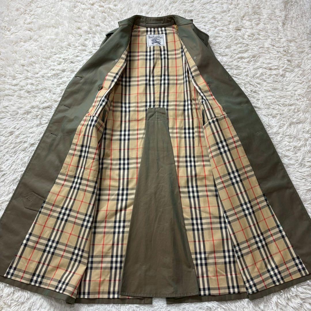 極美品　バーバリー　トレンチコート　ロング　玉虫　ベルト完備　ヴィンテージ