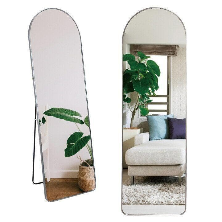 スタンドミラー 姿見鏡 全身鏡 全身 大型 鏡 壁掛け アーチ形 黒1128