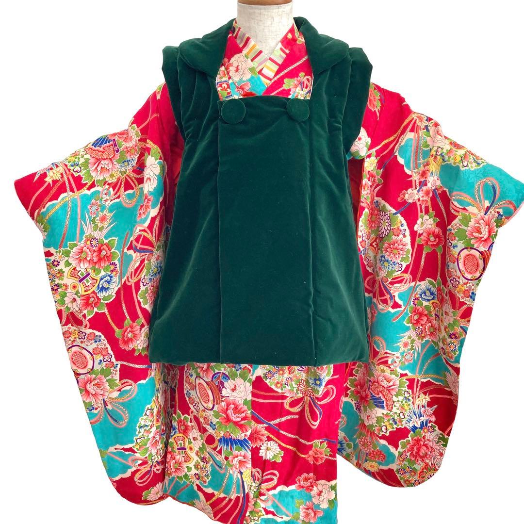 アンティーク3歳 女の子 子供着物 七五三 アンティーク着物 NO110