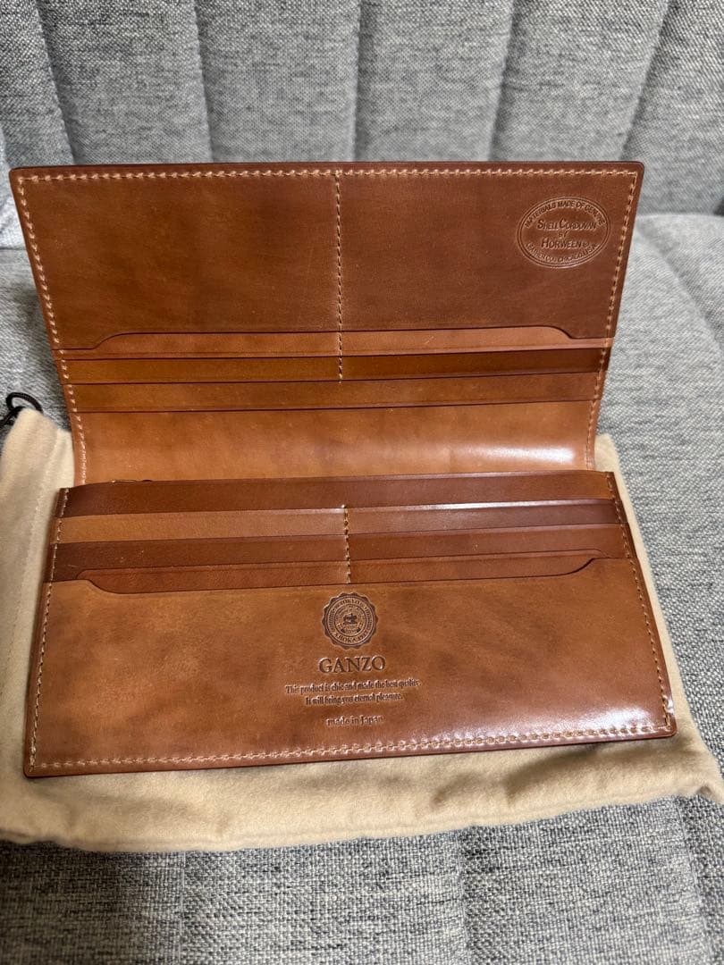 SHELL CORDOVAN 2 シェルコードバン2ファスナー小銭入れ付き長財布