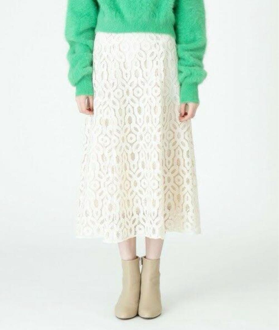 ルルウィルビー サークルレーススカート　アイボリー　アルアバイル