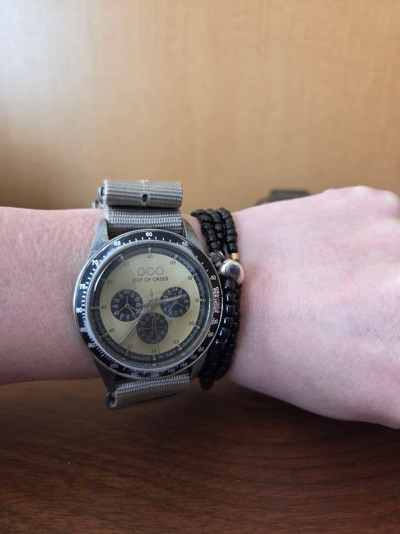 アウトオブオーダー エイジング加工 クロノグラフ ウォッチ イタリア製