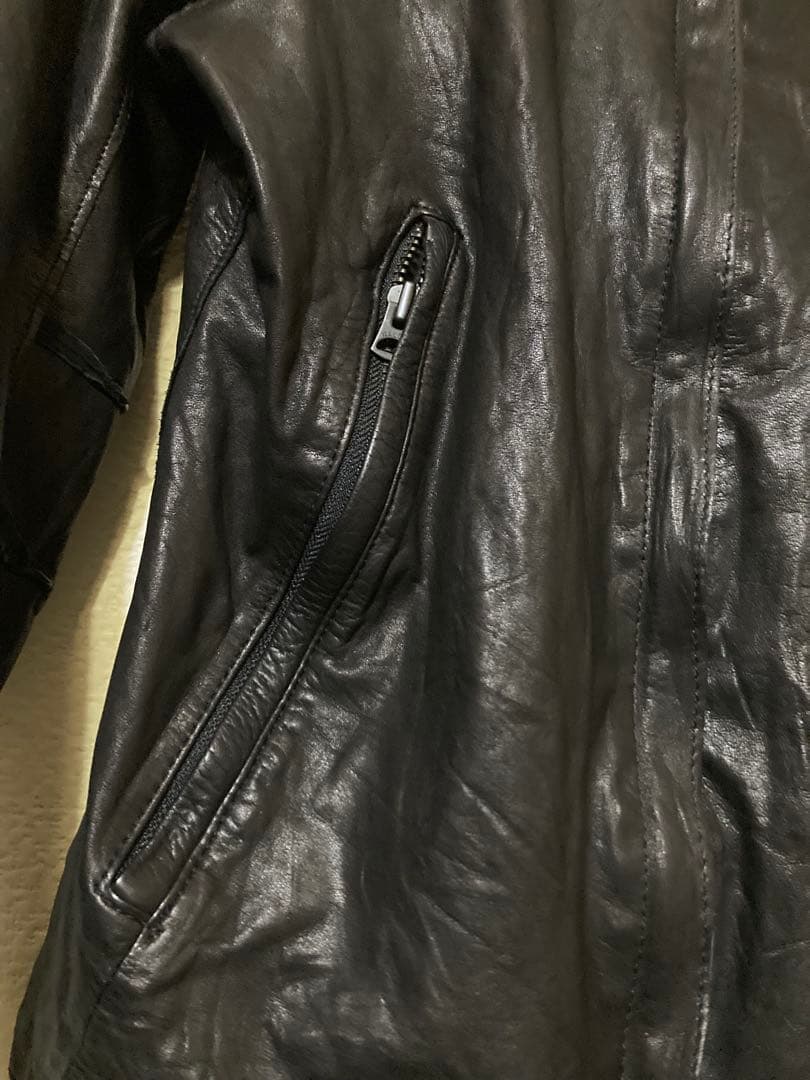 未使用 sisii / レザー 牛革 ジャケット 黒 XXS シングルライダース