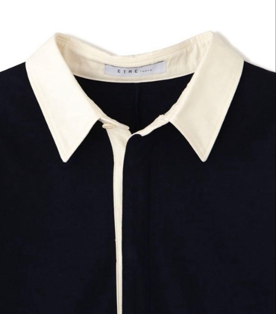 ETRE TOKYO 24AW ラガーシャツショートオールインワン ネイビー M