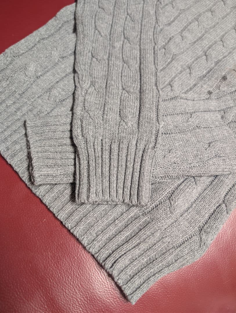 Polo Ralph Lauren ケーブル コットンニットセーター M　グレー