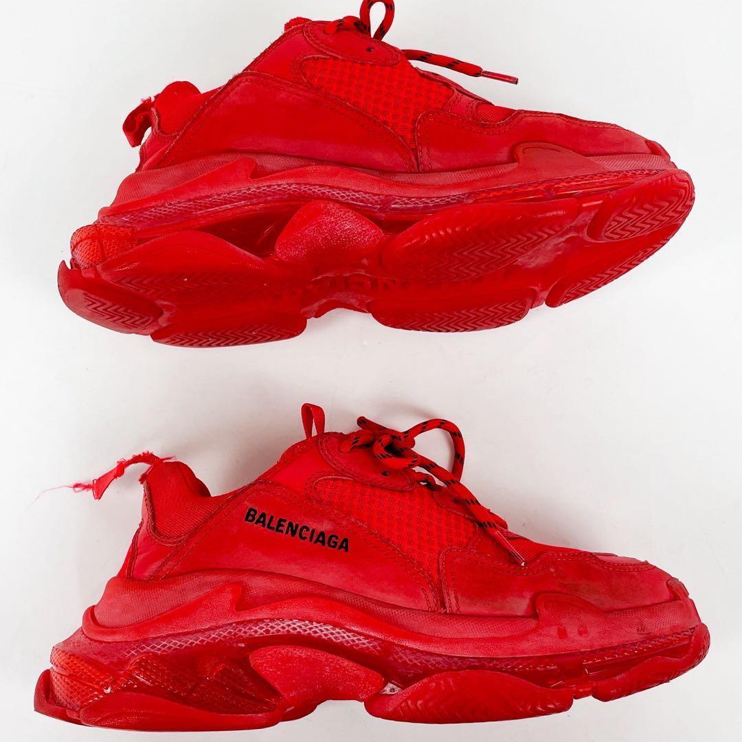 BALENCIAGA バレンシアガ TRIPLE S ローカットスニーカー 赤