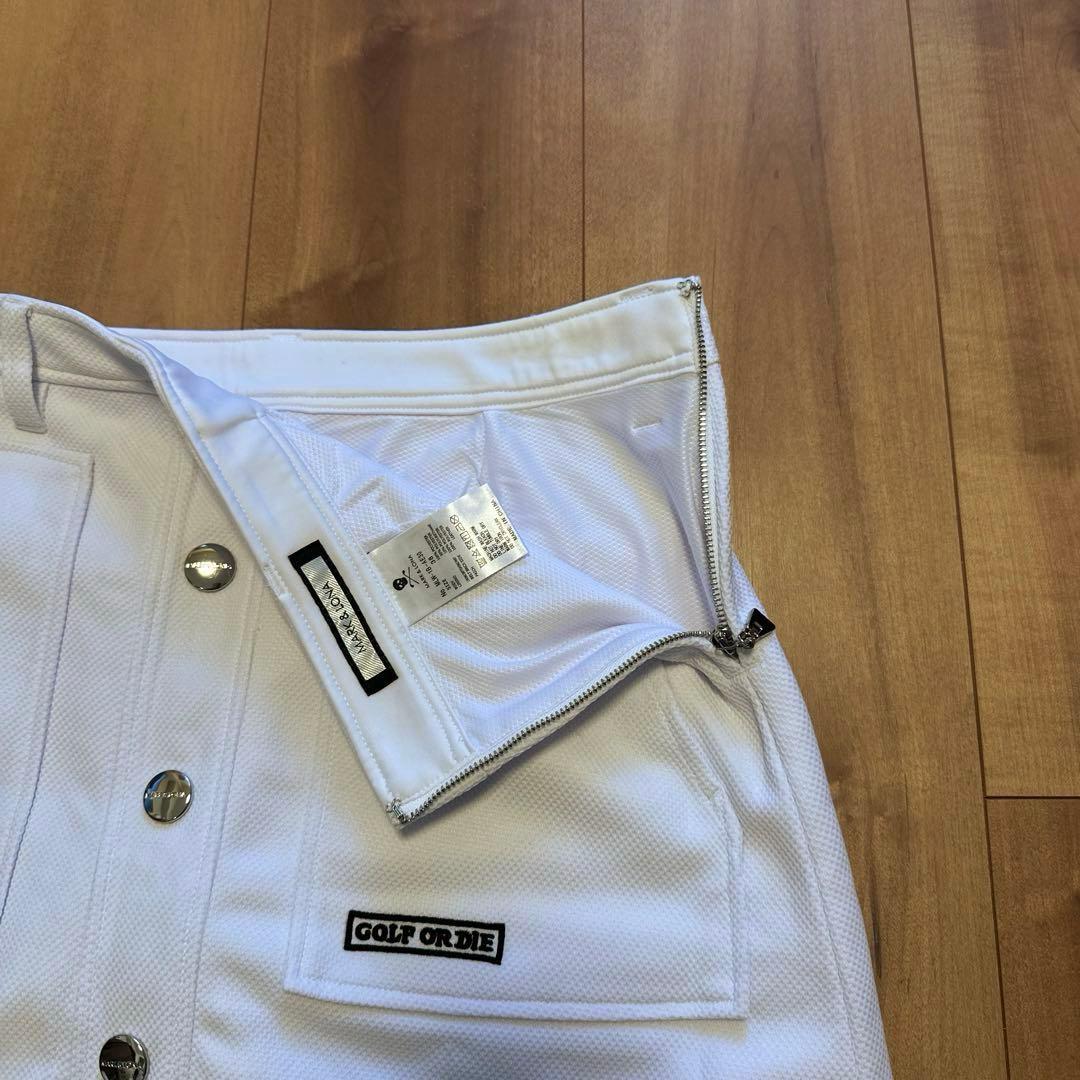 フロントボタンデザイン　ストレッチ　スカート　ホワイト　春夏秋　サイズ38 新品