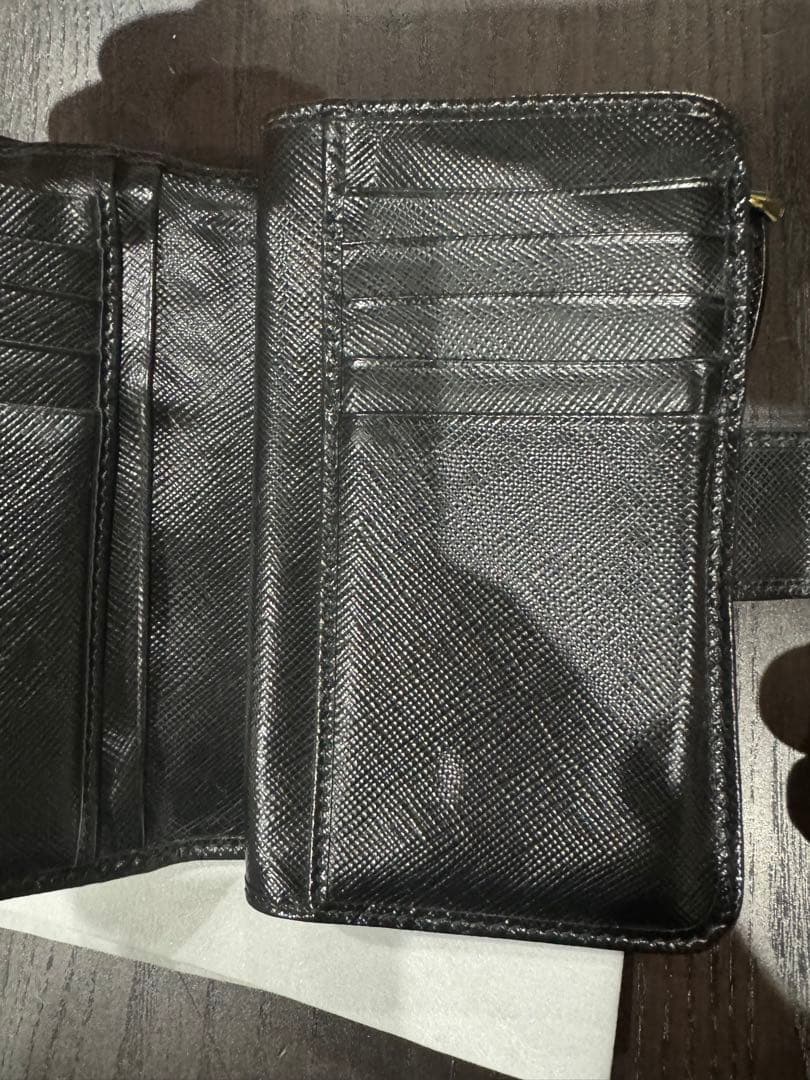【中古】PRADA プラダ 二つ折り財布 1ML225 NERO