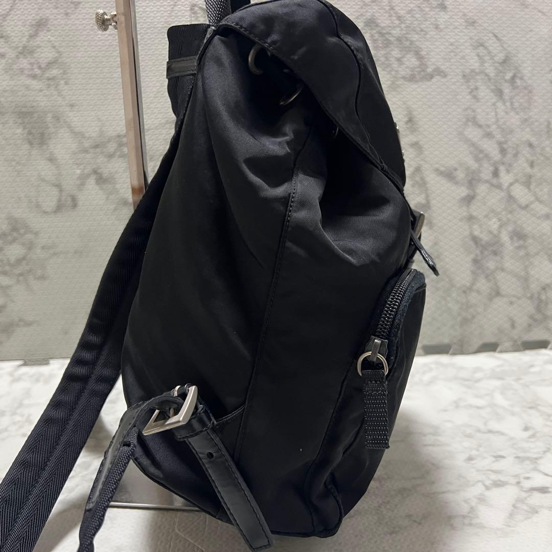 美品✨PRADA プラダ リュック バックパック ナイロン 三角ロゴ ブラック