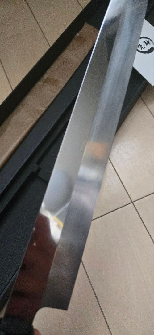 世界一薄い柳刃包丁 尺（刃渡り300mm） 鏡面仕上げ 八角柄