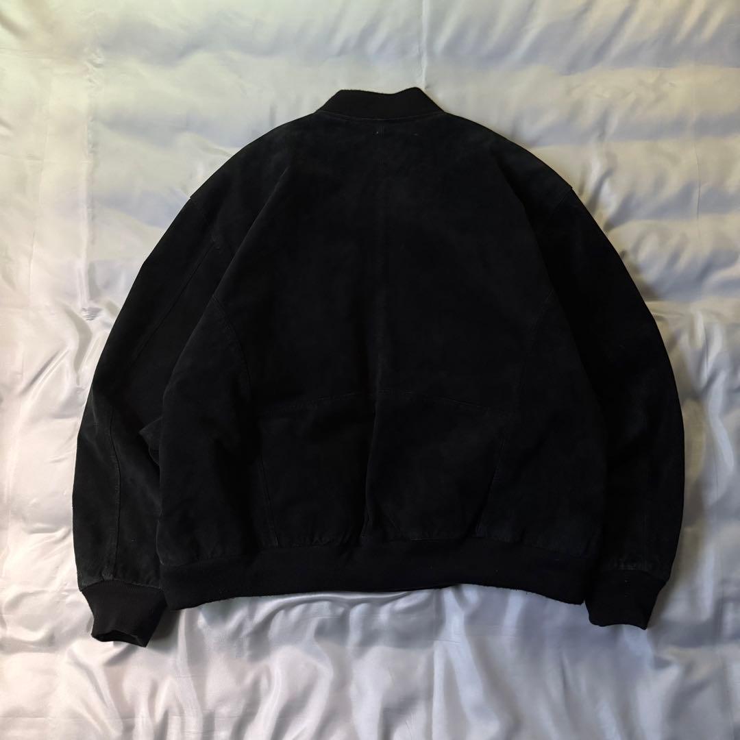 80s vintage ブラック スエードレザー ボンバージャケット ブルゾン