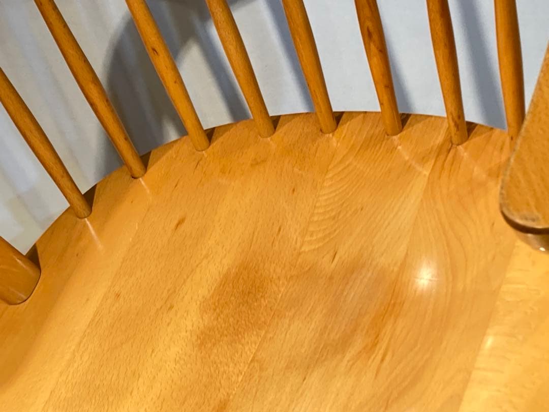 ラスト一点画像76枚 キツツキ ダイニングチェア ナチュラル 昭和56年 アーム