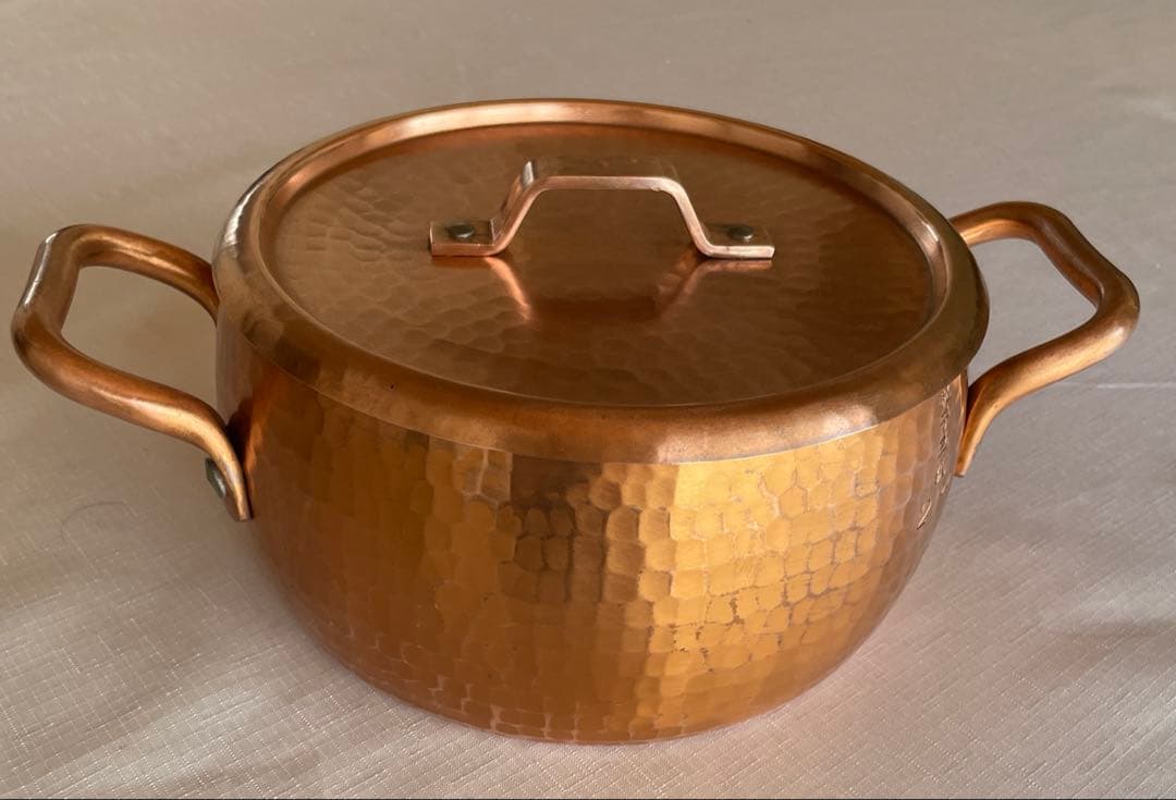銅鍋　21cm 厚手両手鍋