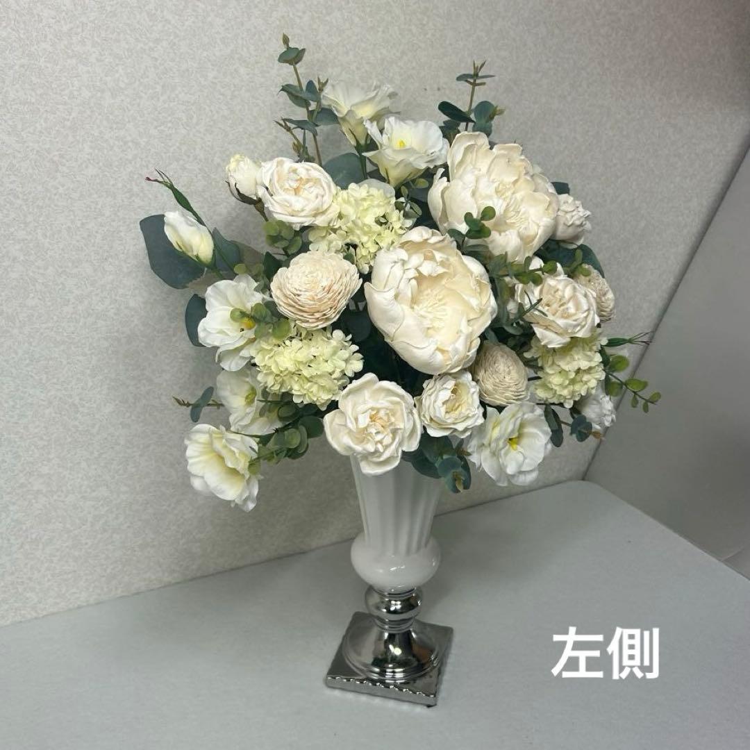 clover-green ⭐︎造花アレンジ 白 グリーン　高さ約50cm