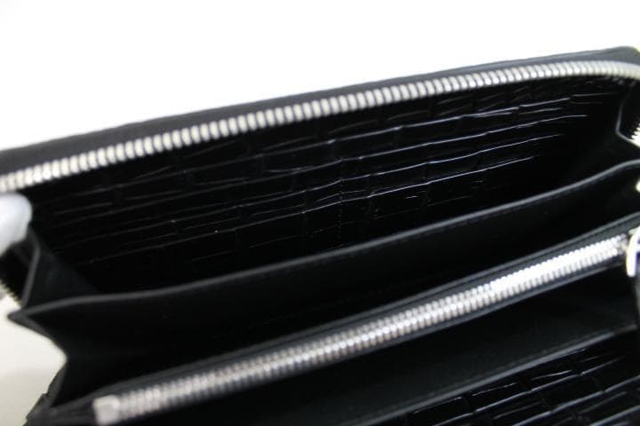 【専用】クロコダイル 財布 長財布 本革 無双 ラウンド 両面クロコ ブラック